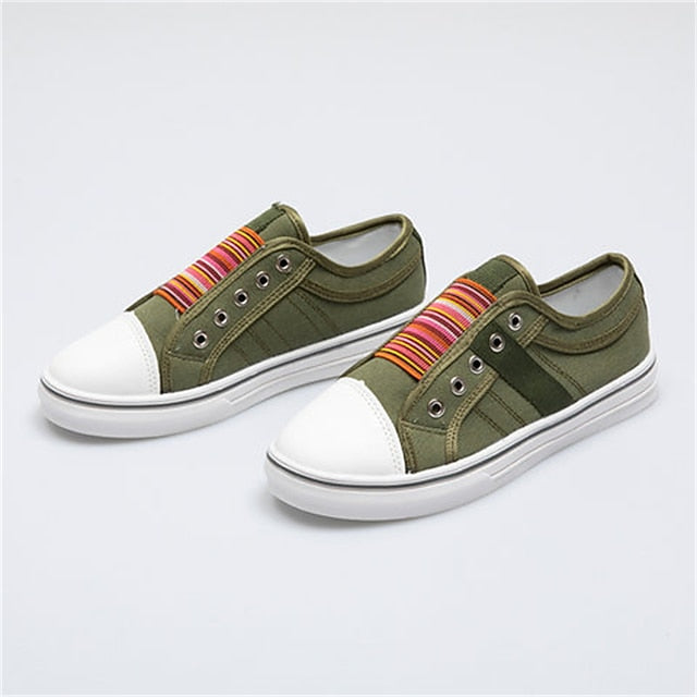 Women's Casual Slip-On Canvas Sneakers – Lightweight and