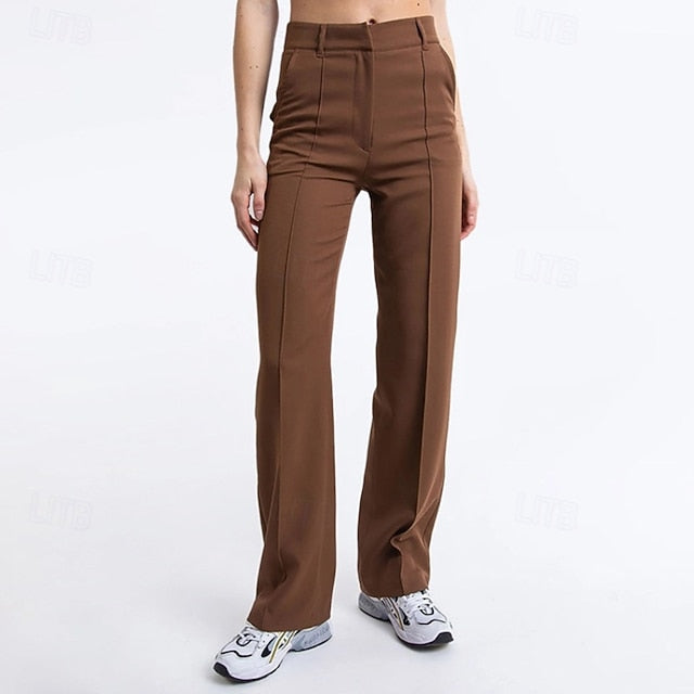 Women's Wide Leg Dress Pants Streetwear Casual Full Length