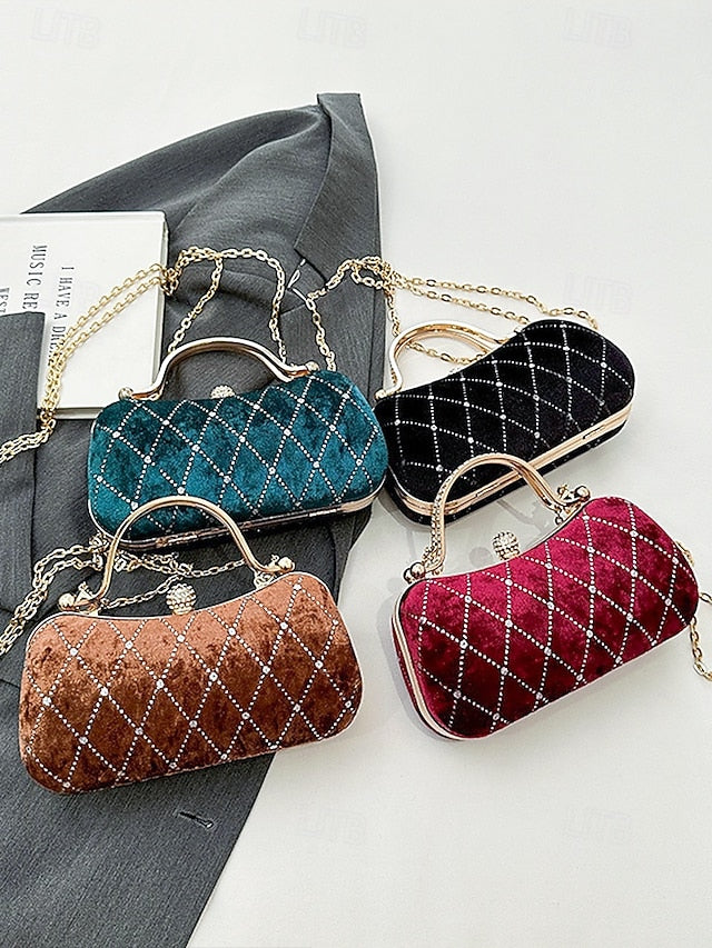Women's Evening Accents - Velvet with Purse Quilted Diamond