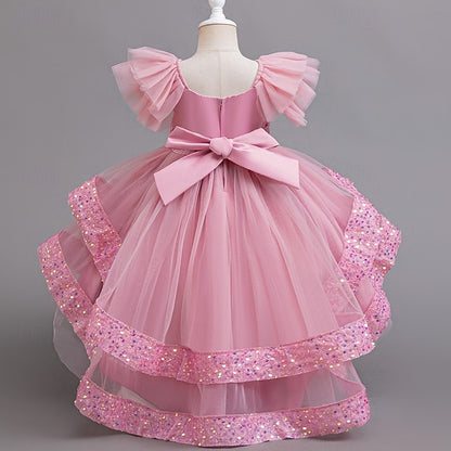 Dress Sleeveless Kids Sequin Special Wedding Girls' Party