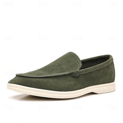 Blue Slip-On Loafers Light Men's Faux Casual – Breathable