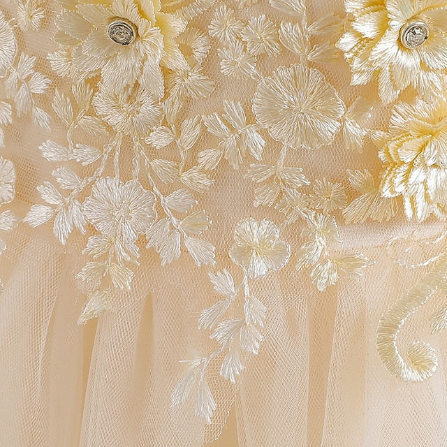 Dress Sleeveless Solid Colored Kids Party Girls' Wedding