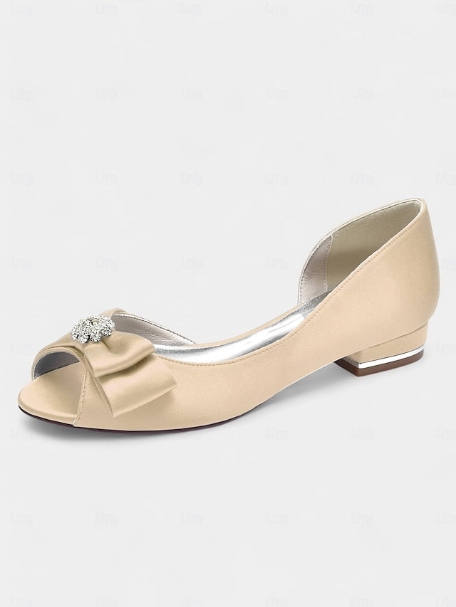crafted satin in luxurious with a flats sparkling Elegant