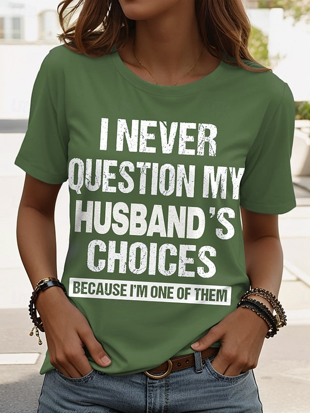 Women's T Shirt Print Graphic Letter Classic Casual Trendy