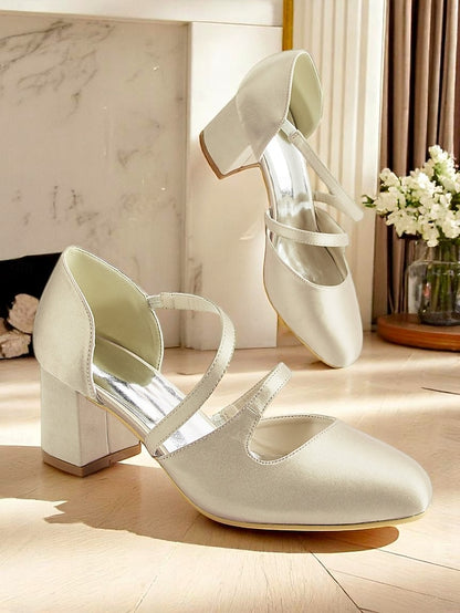 Satin Women's Mary 1950s Heels Jane Elegant Green – Block