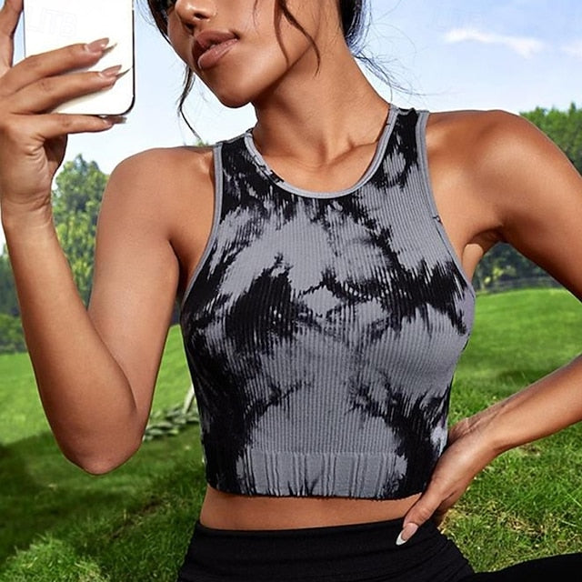 Women's Yoga Top Crew Neck Quick Dry Breathable Cropped