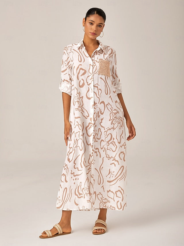 Women's Sleeveless Maxi Shirt Dress Summer A Line Shirt