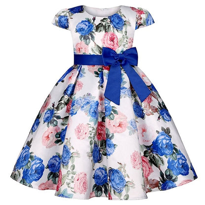 Dress Short Sleeve Flower Kids Girls' Party Floral