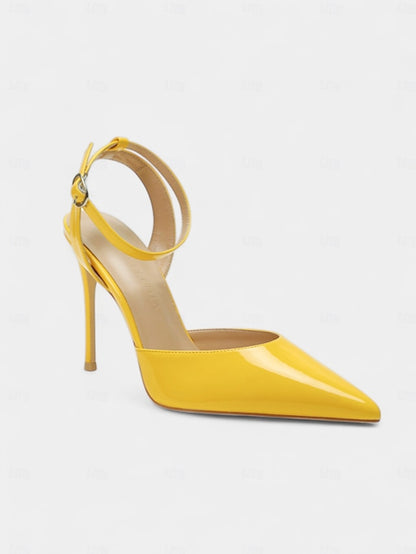 - Slingback Leather Stiletto Women's Nude Heels Patent