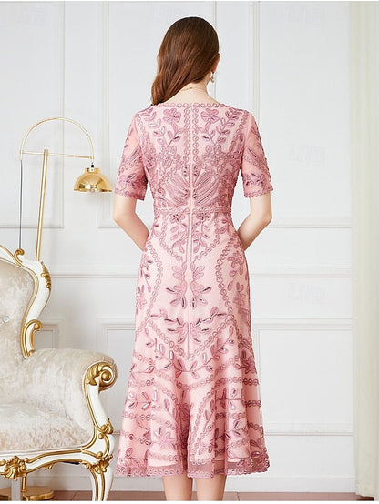 Mother Bride Elegant the Dress V A-Line Vintage of Party