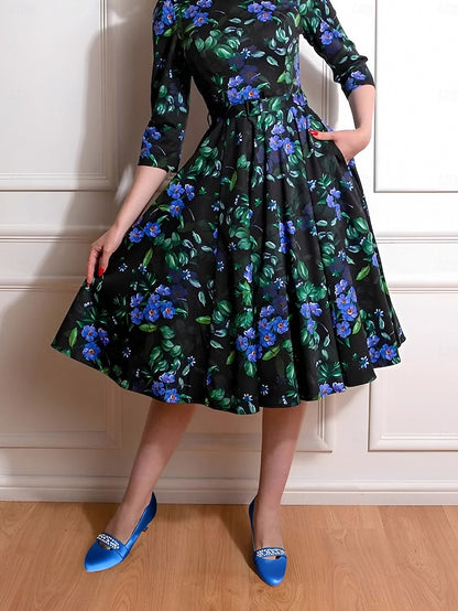 Blue Heels with Women's Rhinestone Kitten Satin