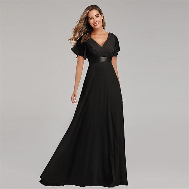 A-Line Ruched Wedding Guest Dress Beach Wedding Elegant Formal