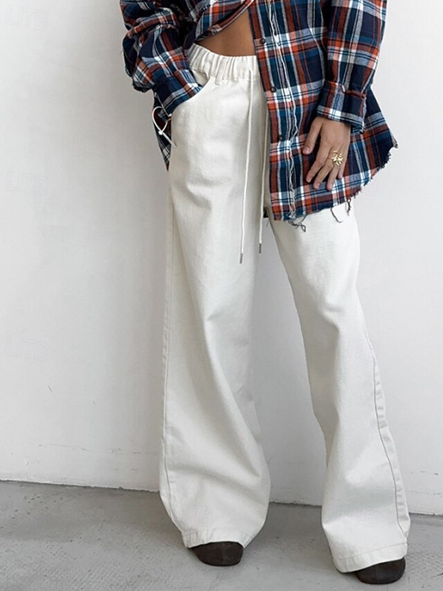 Women's Wide Leg Chinos Straight Vacation Streetwear Basic