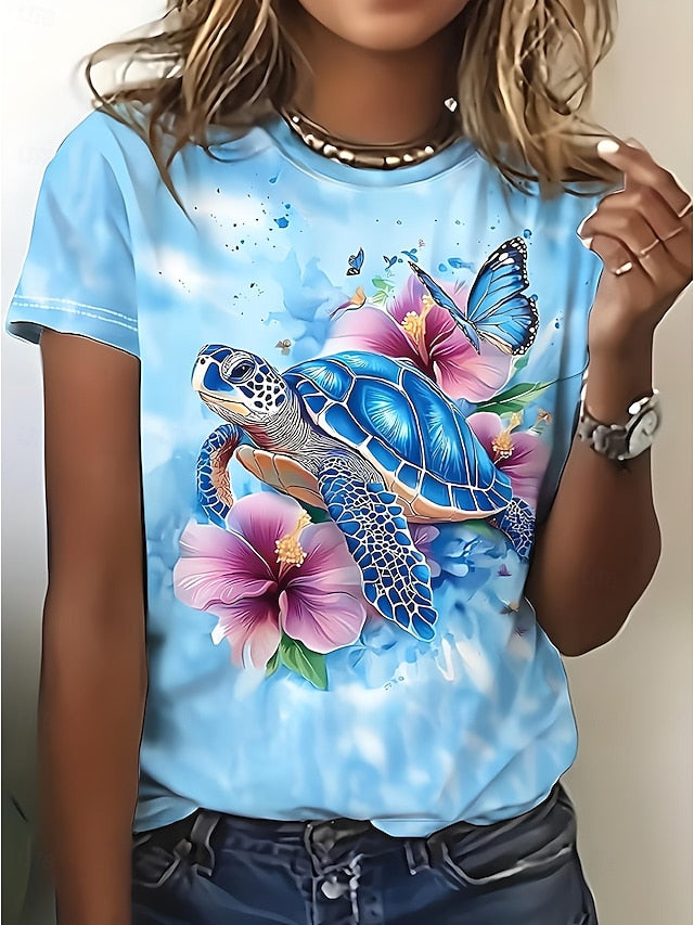 Women's T Shirt Floral Graphic Rose Elegant Vintage Fashion