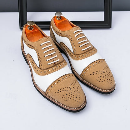 and Shoes Brogue Classic White with Brown Oxford Men's