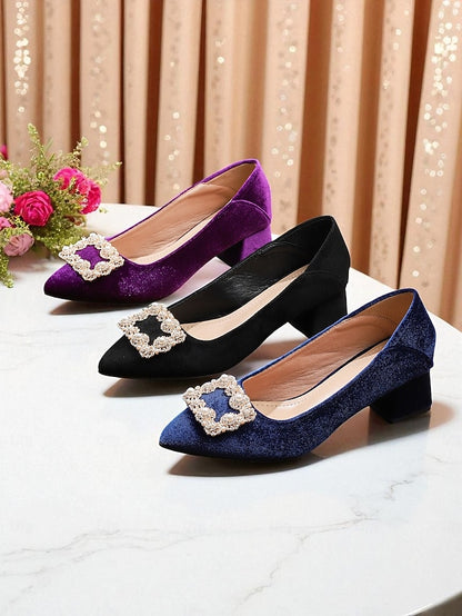 Purple and Toe Women's with Pearl Glitter Pointed Flats
