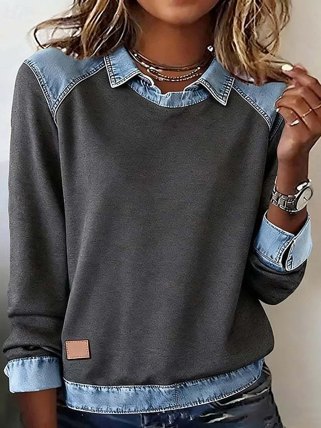 Women's Blouse Plain Vintage Stylish Long Sleeve Shirt