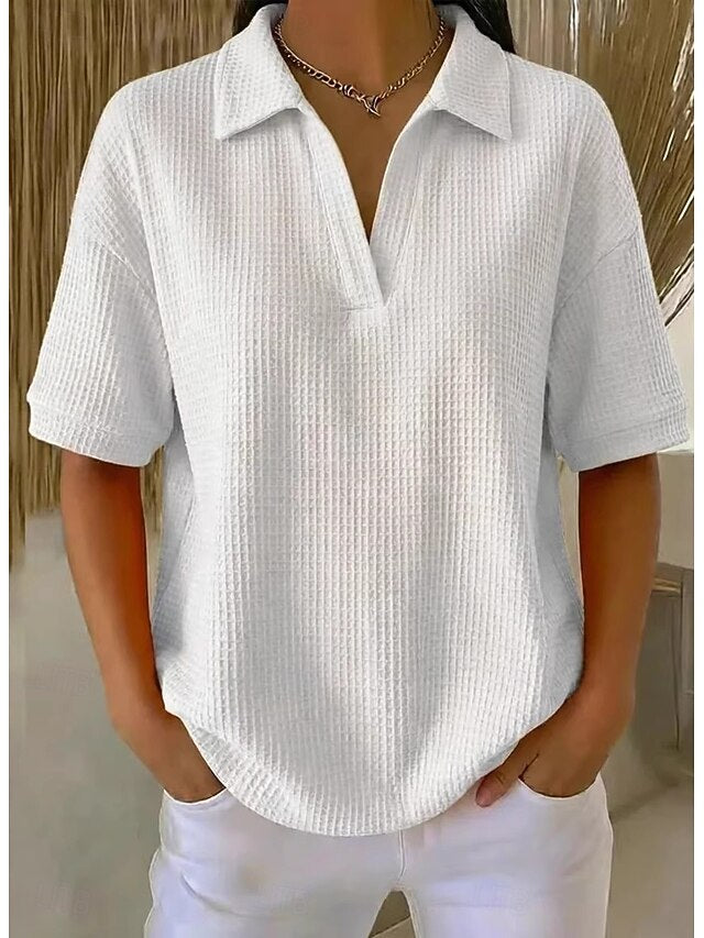 Women's Shirt Solid Color Plain Elegant Active Vacation