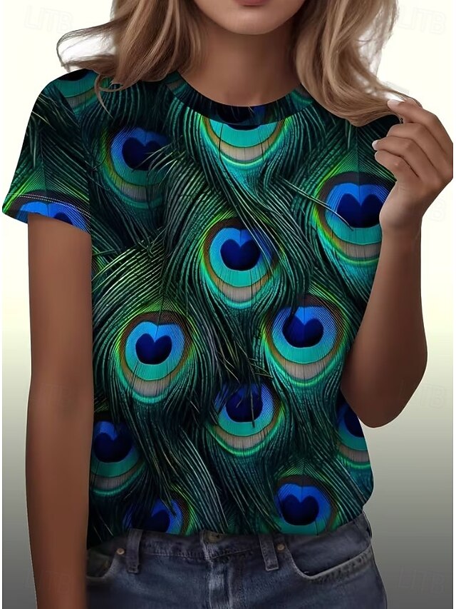 Women's T Shirt Print Floral Graphic Animal Vintage Stylish