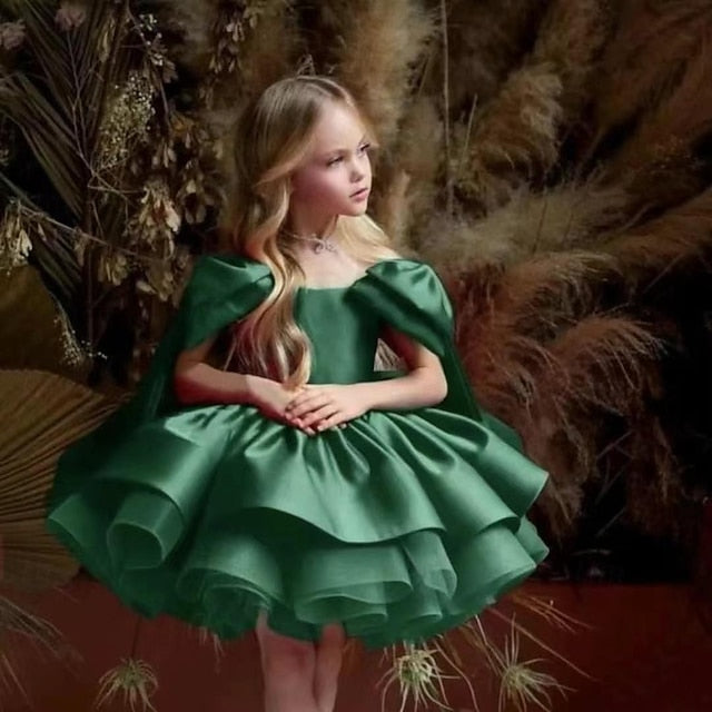 Flower Girls' Dress Color Kids Girl Solid Party