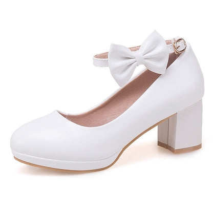 White for Bow Jane Shoes Girls' - Perfect Weddings Mary