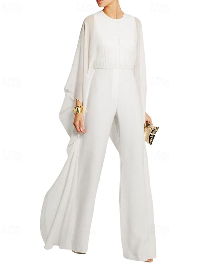 Elegant Simple Cape Dress Bride of the Jumpsuit Mother
