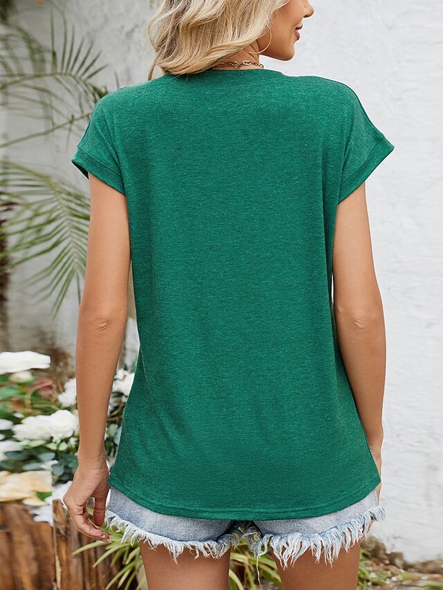 Top T Short Tee Plain Shirt Stylish Classic Women's Fashion