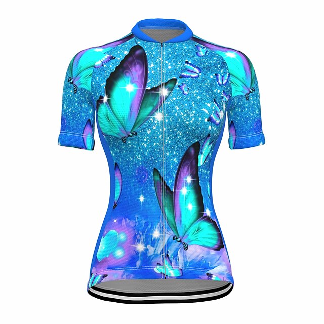 Women's Cycling Jersey Butterfly Funny Short Sleeve Bike