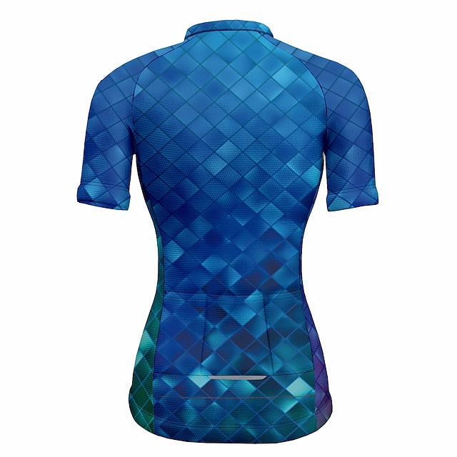 Women's Cycling Jersey Geometric Short Sleeve Bike Jersey