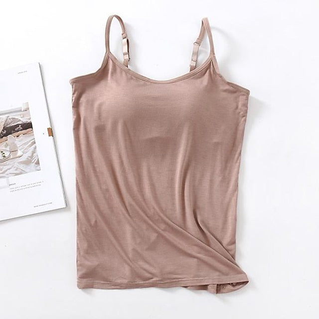 Women's Camisole Tank Top Plain Basic Sleeveless U Neck