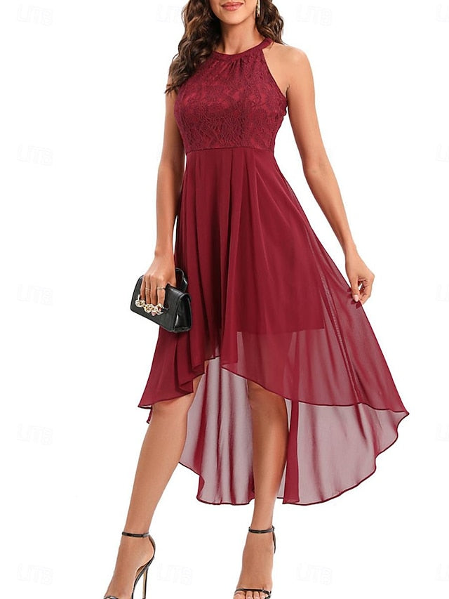 Women's Midi Dress Chiffon Dress A Line Dress Elegant