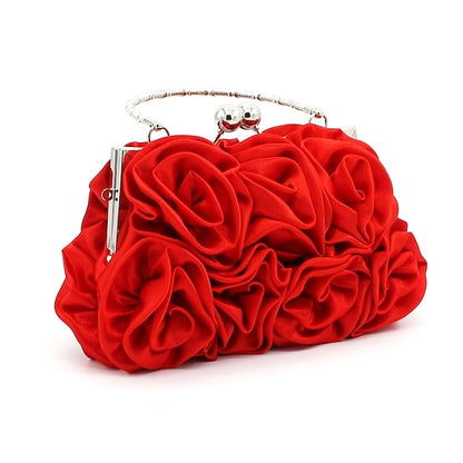 Evening Design Red Floral Clutch Vintage – Bag Elegant Rose