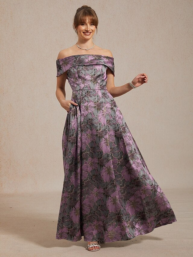 Women's Maxi Dress Fit And Flare Dress Off The Shoulder