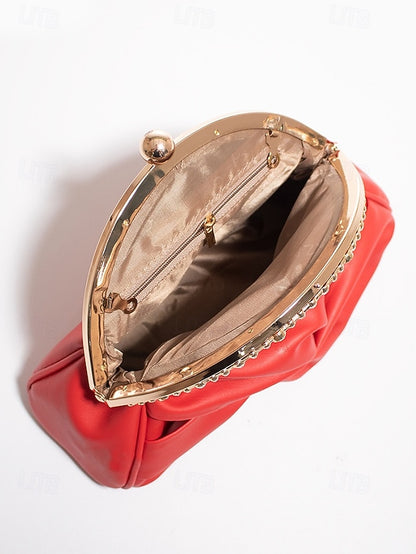 Bag Rhinestone Leather Evening Faux Clutch – Women's