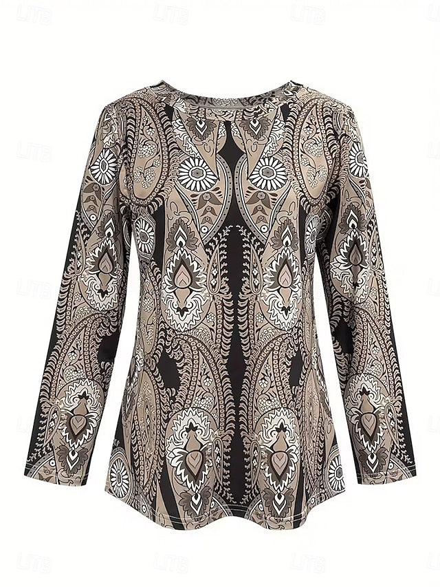 Women's T Shirt Print Graphic Paisley Elegant Fashion