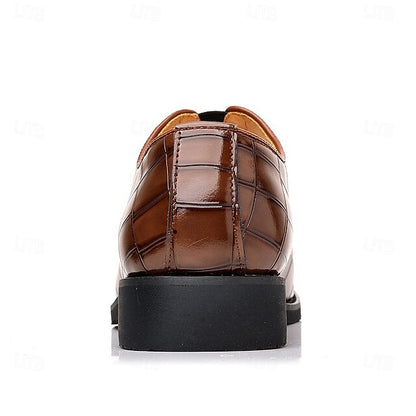 Burgundy Men's Shoes Slip-On Crocodile – Pattern