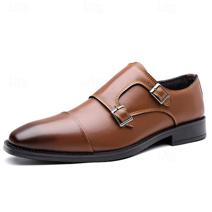 Elegant Shoes – Double Strap Monk Leather Men's