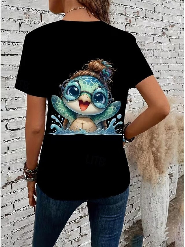 Women's T Shirt Print Graphic Animal Ocean Stylish Classic