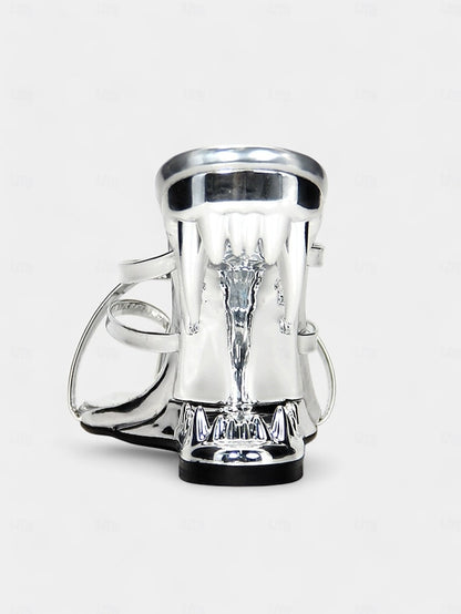 Flat Sandals Metallic with - Sculpted Design Unique Heel Gold