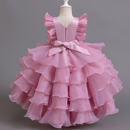 Dress Floral Kids Girls' Asymmetrical Party