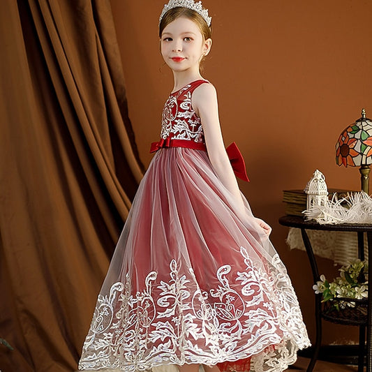 Wedding Sleeveless Christening Kids Flower Girls' Dress