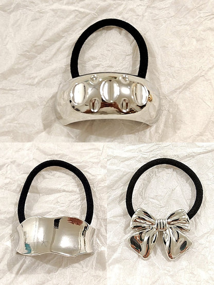 Band Hair Scrunchies Tone Gold Elastic Women's with -