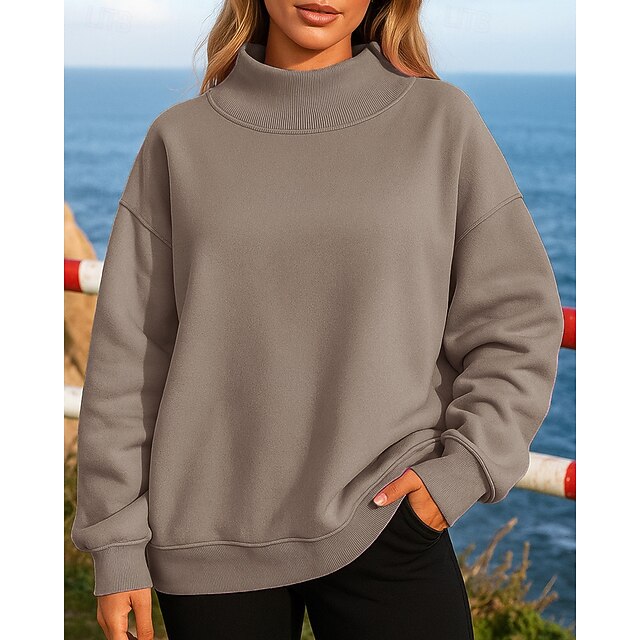 Women's Fleece Sweatshirt Pullover Sweatshirt Long Sleeve