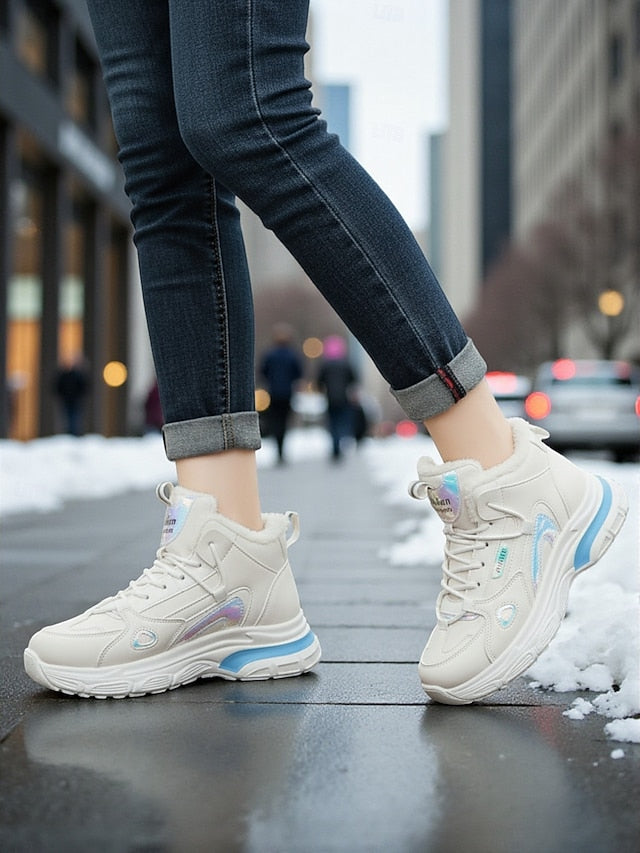 Women's Casual Winter Sneakers with Faux Fur Lining -