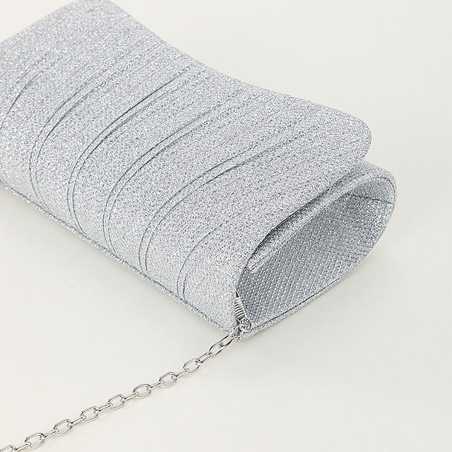 Silver Purse – Evening Women's Clutch Glitter Elegant