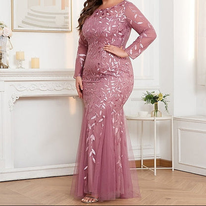 Formal Floor Gown Mermaid Evening Trumpet / Dress Sparkle