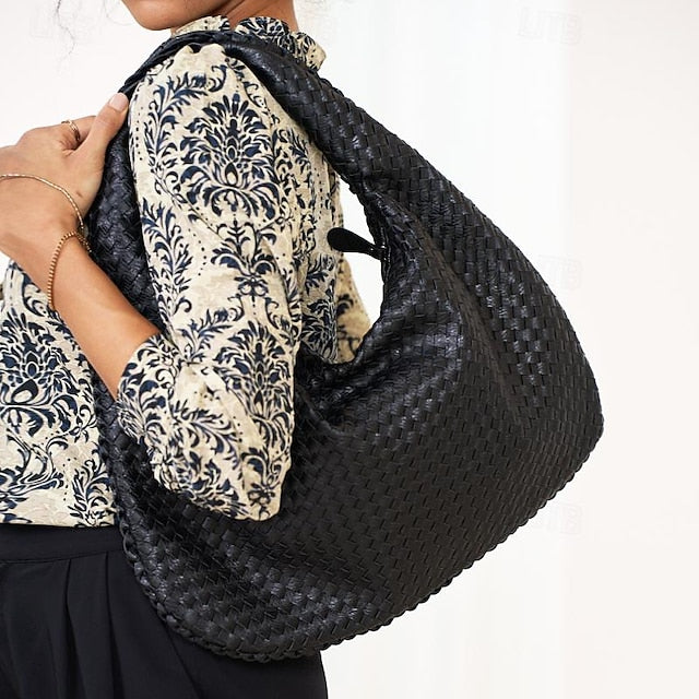 Hobo Leather Burgundy Women's Bag – Woven Faux Chic