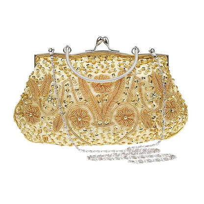Beaded Evening White Clutch – Purse Vintage Women's
