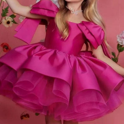 Flower Girls' Dress Color Kids Girl Solid Party