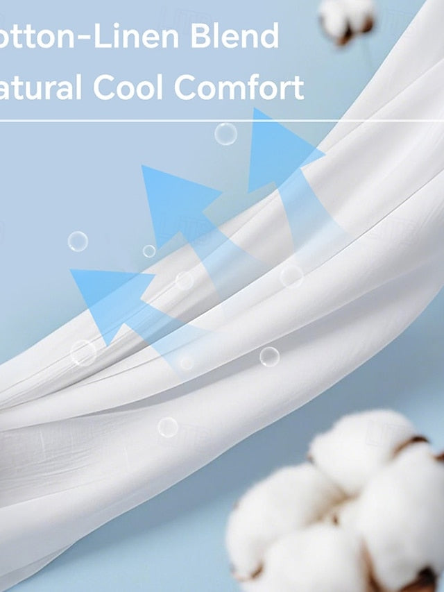 Women's Shirt Blouse Faux Cotton Linen Buttons Solid Color